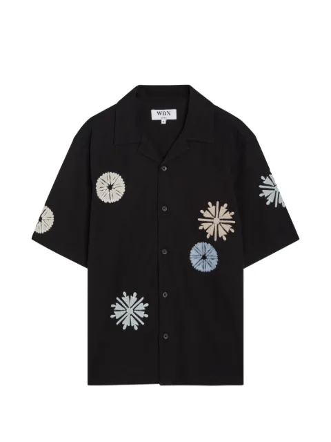 Wax London Didcot embroidered short-sleeve shirt
