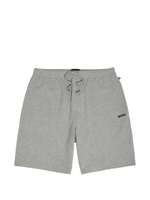 BOSS waffle-knit logo-print shorts