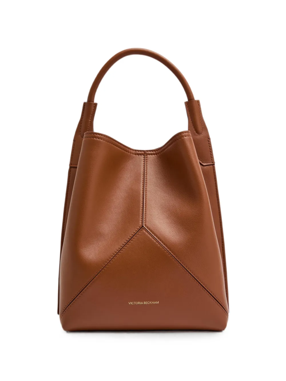 Victoria Beckham leather panelled bucket bag - Braun