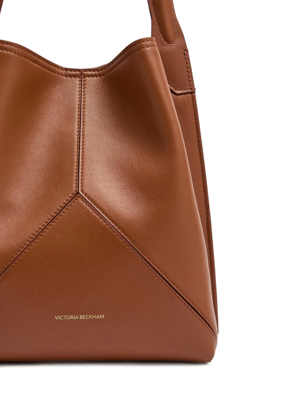 Victoria Beckham Leren bucket-tas met vlakken Bruin