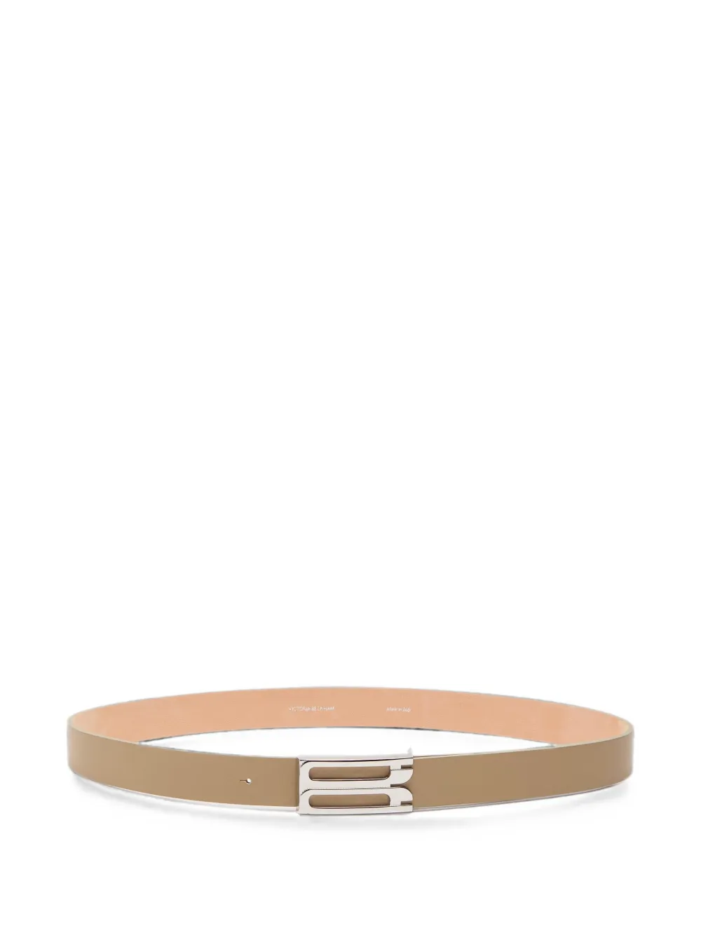 Victoria Beckham Dorian monogram-buckle leather belt - Toni neutri
