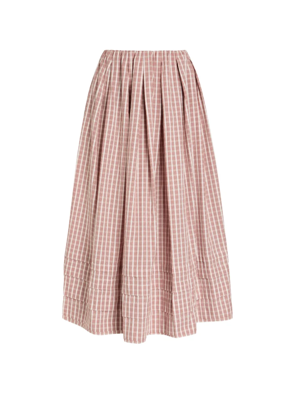 Faithfull Cales Paloma check pleated midi skirt - Braun