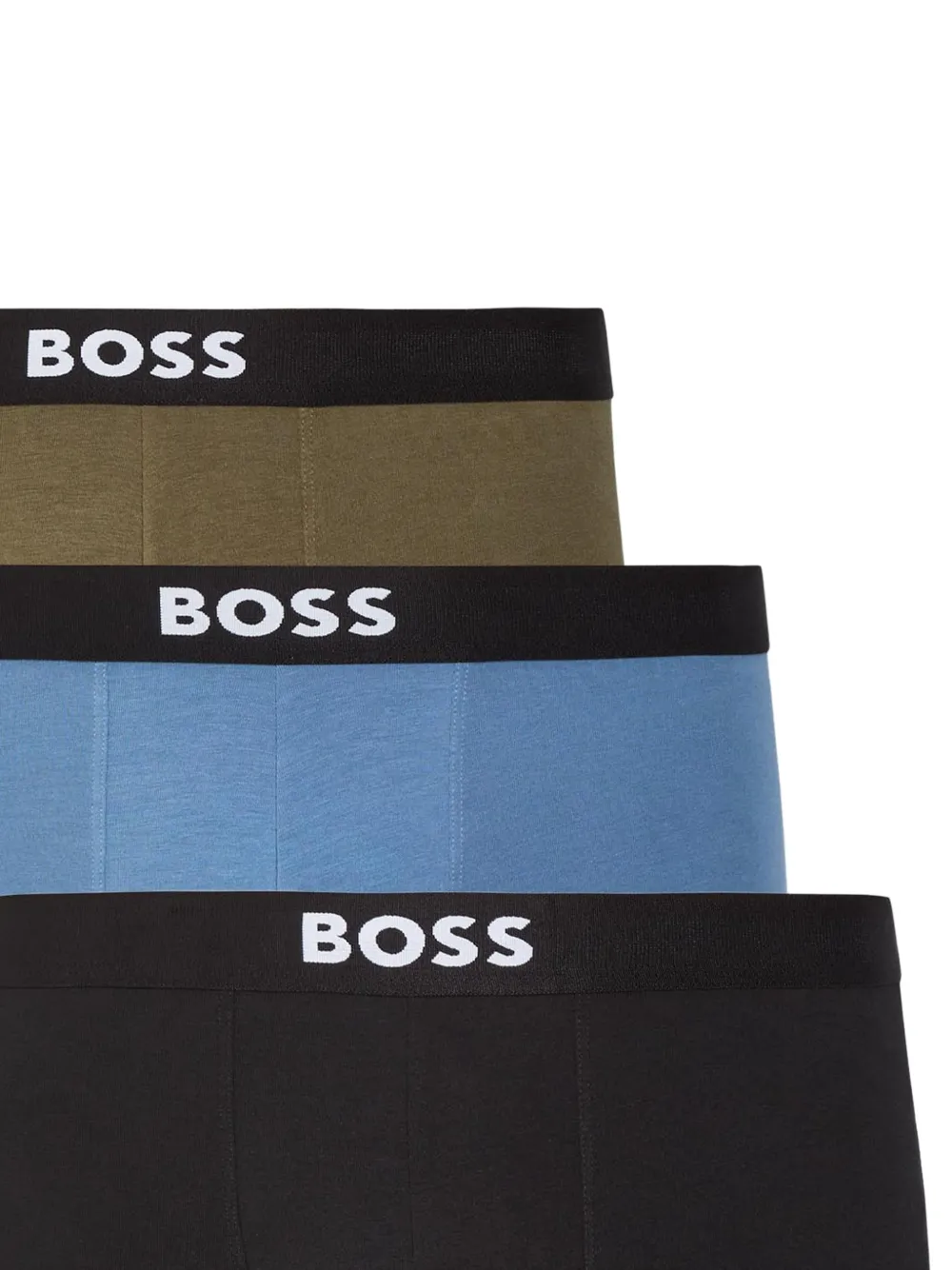 BOSS Drie boxershorts met logoband Groen