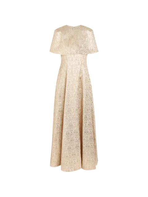 Emilia Wickstead Lucretia cape-effect jacquard-pattern maxi dress