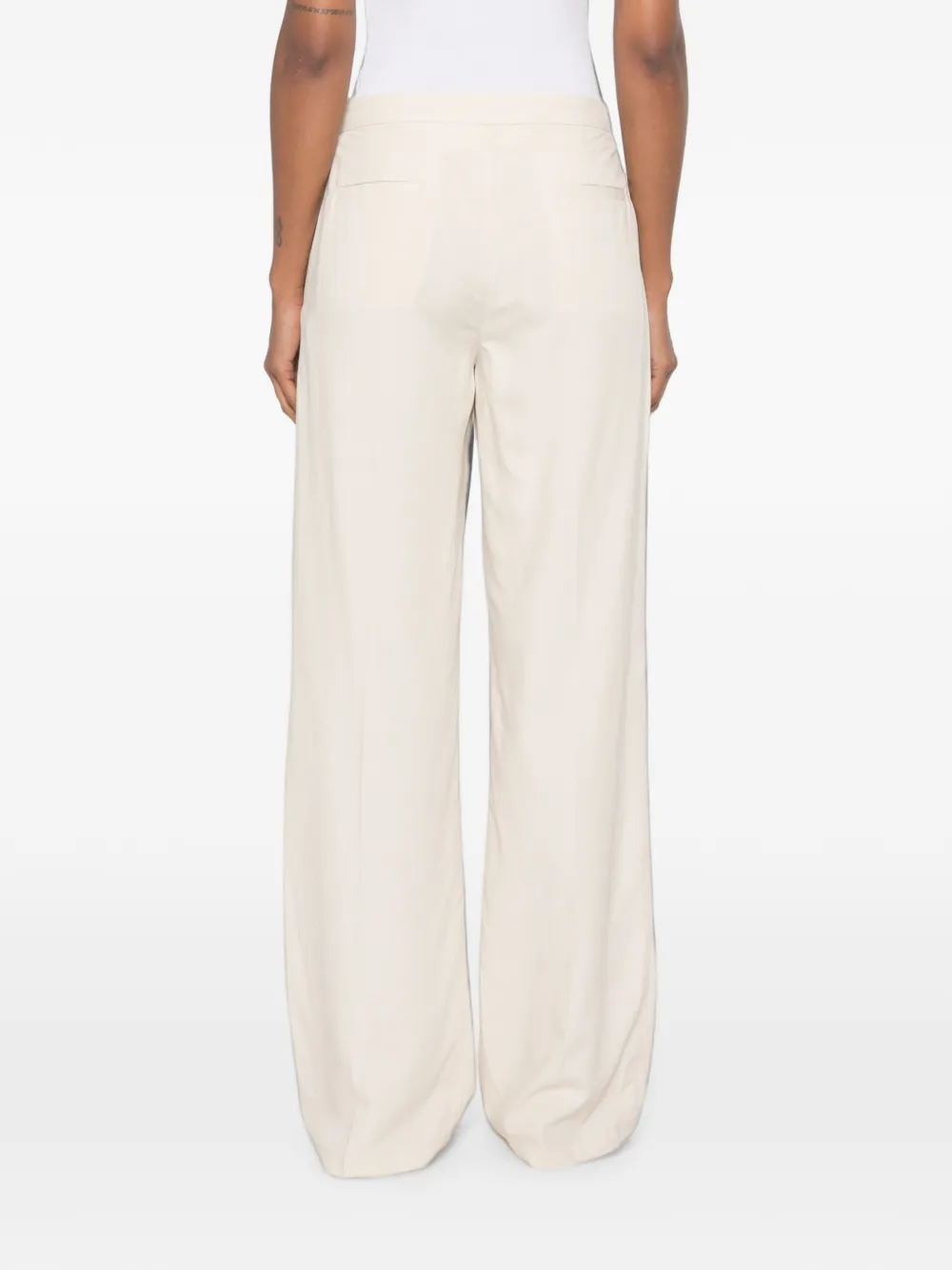 VICOLO Broek met wijde pijpen Beige