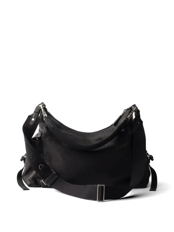 Prada Explore Leather Shoulder Bag | Black | FARFETCH