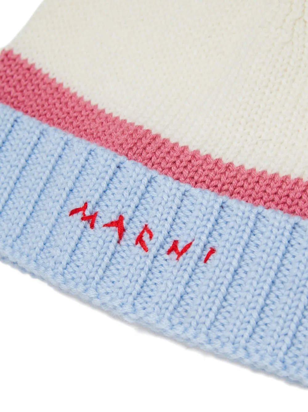 Marni Kids Muts met geborduurd logo en colourblocking Beige