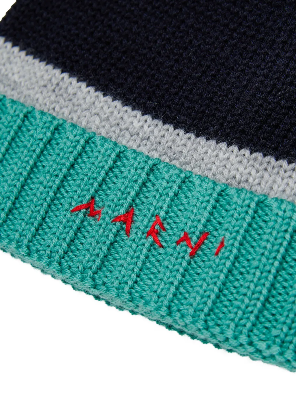 Marni Kids Muts met geborduurd logo en colourblocking Blauw