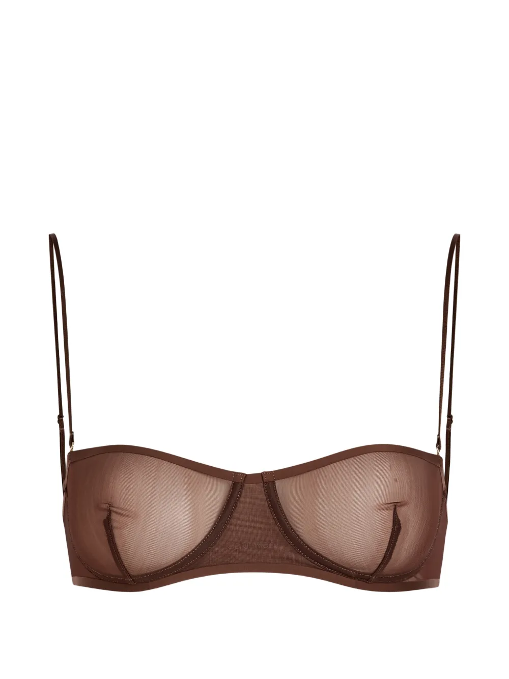CALVIN KLEIN COLLECTION Alden sheer panelled bra - Braun