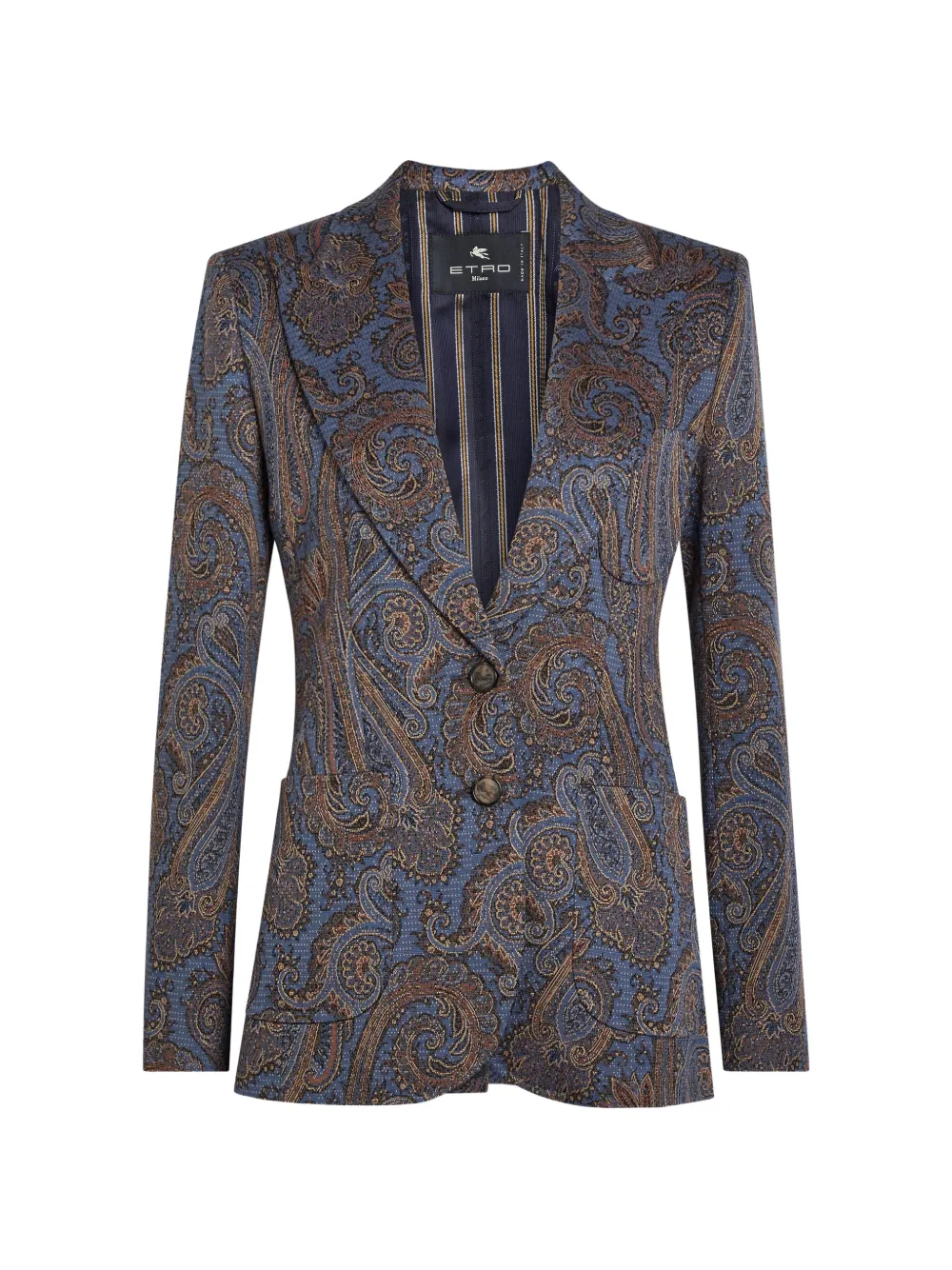 ETRO paisley-pattern single-breasted blazer - Blu