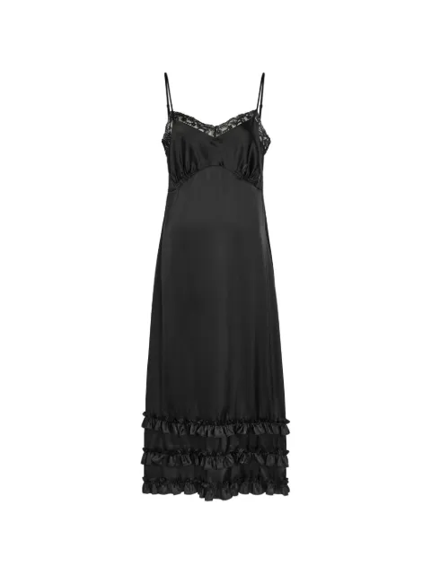Simone Rocha vestido midi con volantes y ribete de encaje