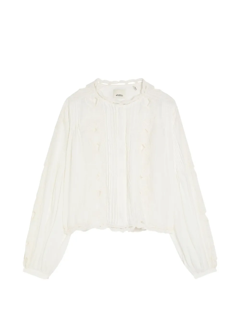 ISABEL MARANT Rubra broderie-anglaise pintuck-detail shirt - White