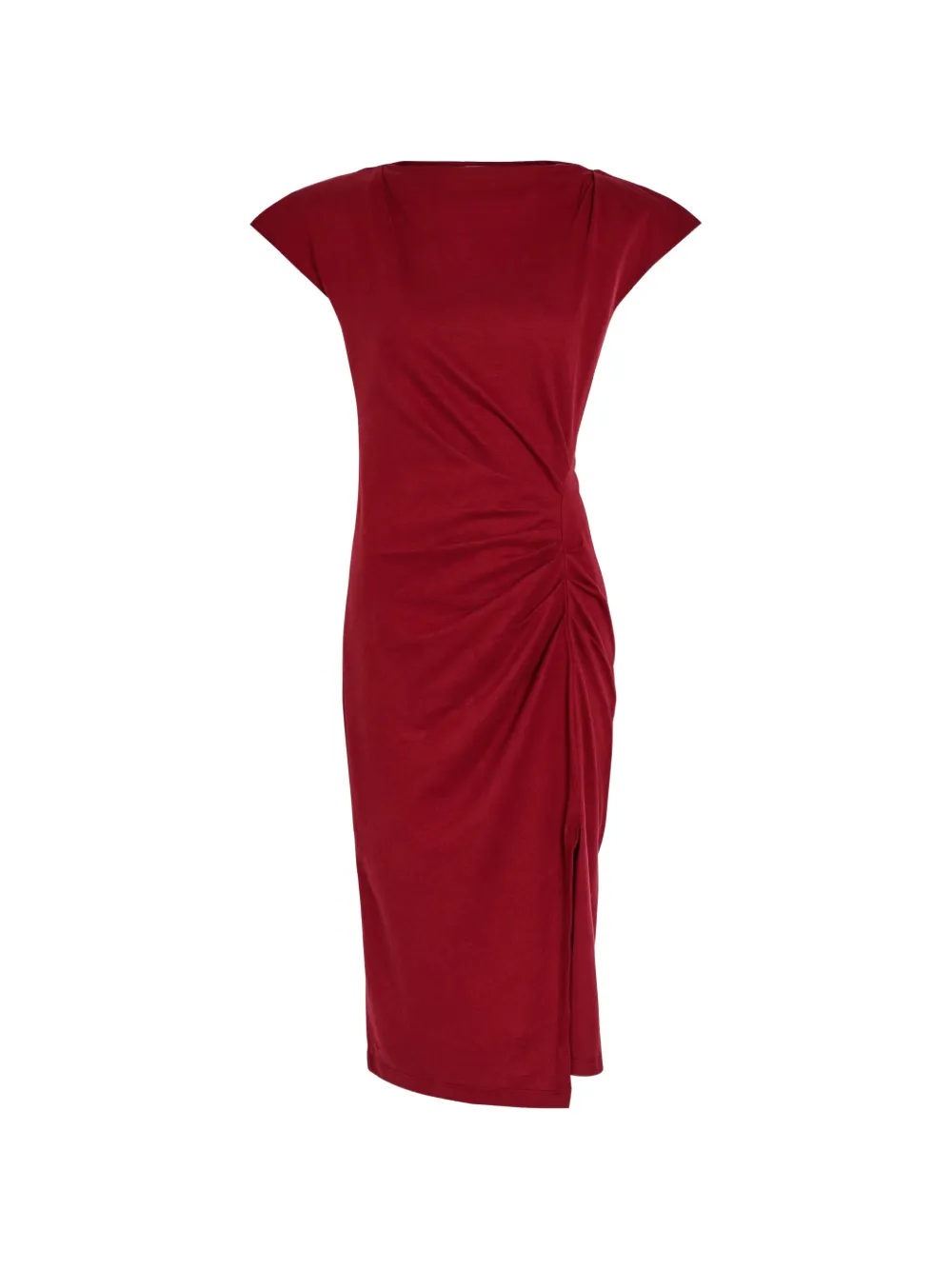 ISABEL MARANT ruched cap-sleeve dress - Red