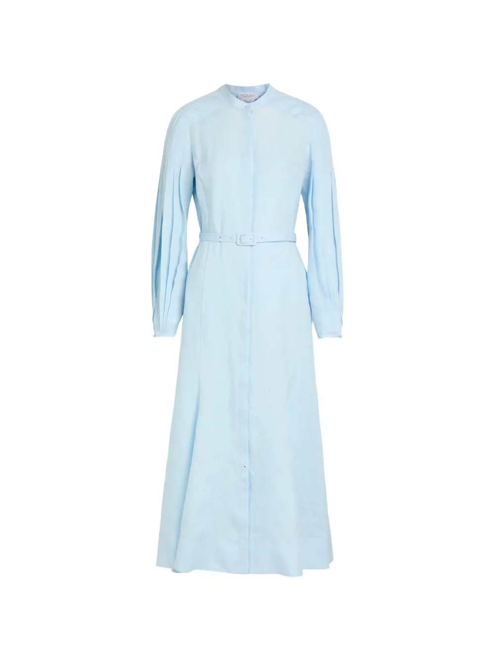 Gabriela Hearst midi belted pleated-sleeve dress - Blue