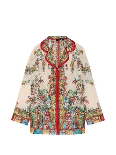 ETRO paisley-print silk cover-up shirt