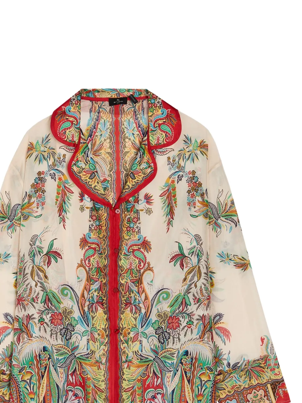 ETRO Zijden blouse met paisley-print Beige