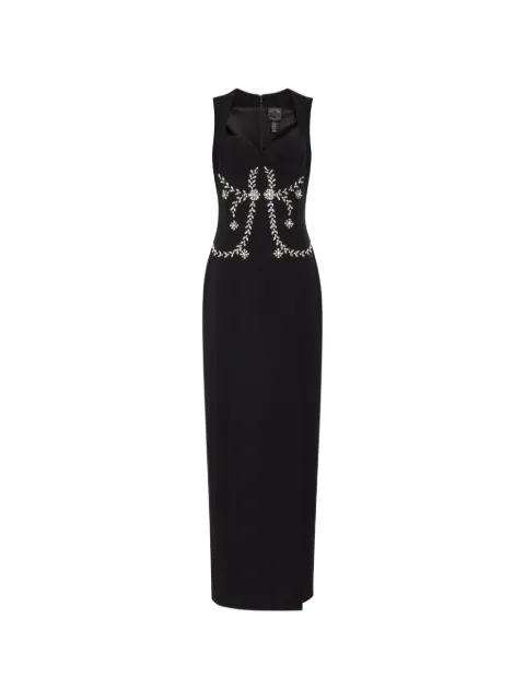 Huishan Zhang crystal-embellished sweetheart-neck maxi dress