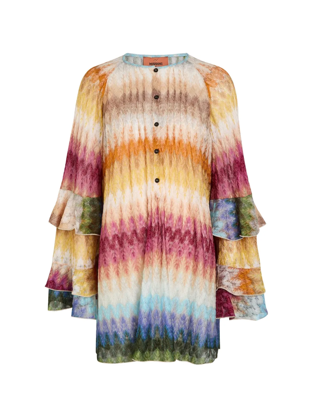 Missoni ruffled midi dress - Neutrals