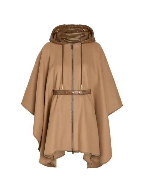 Moncler capa con cinturón y capucha