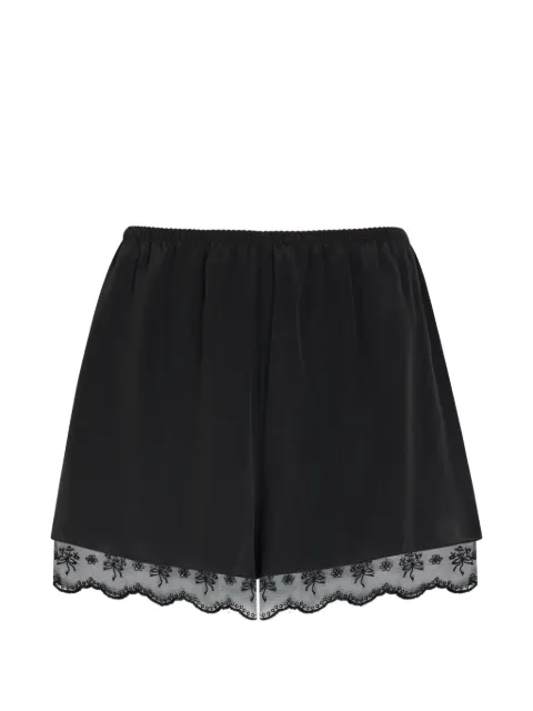 Simone Rocha embroidered-lace scallop-edge shorts