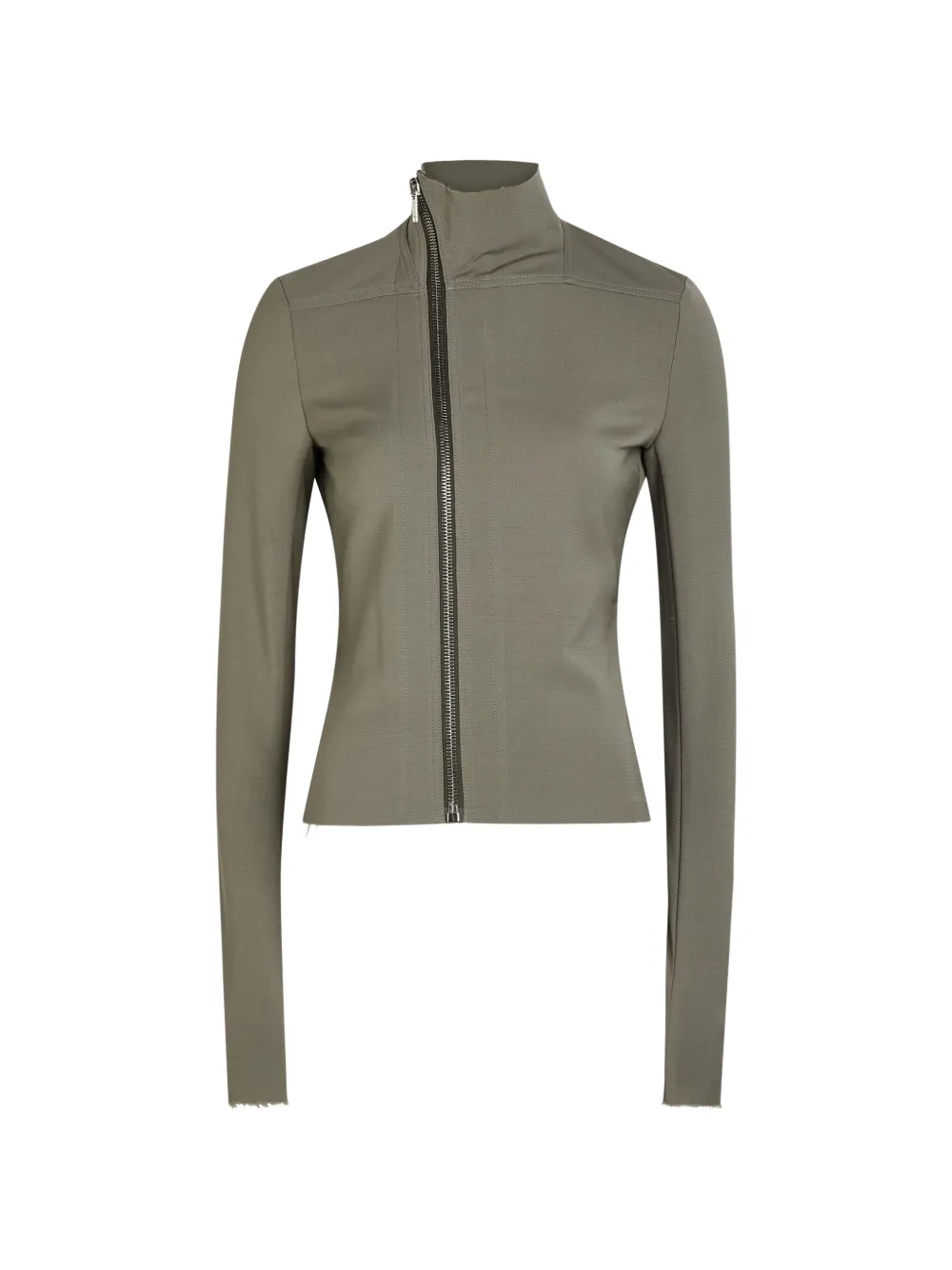Rick Owens asymmetric-zip high-neck jacket - Grey