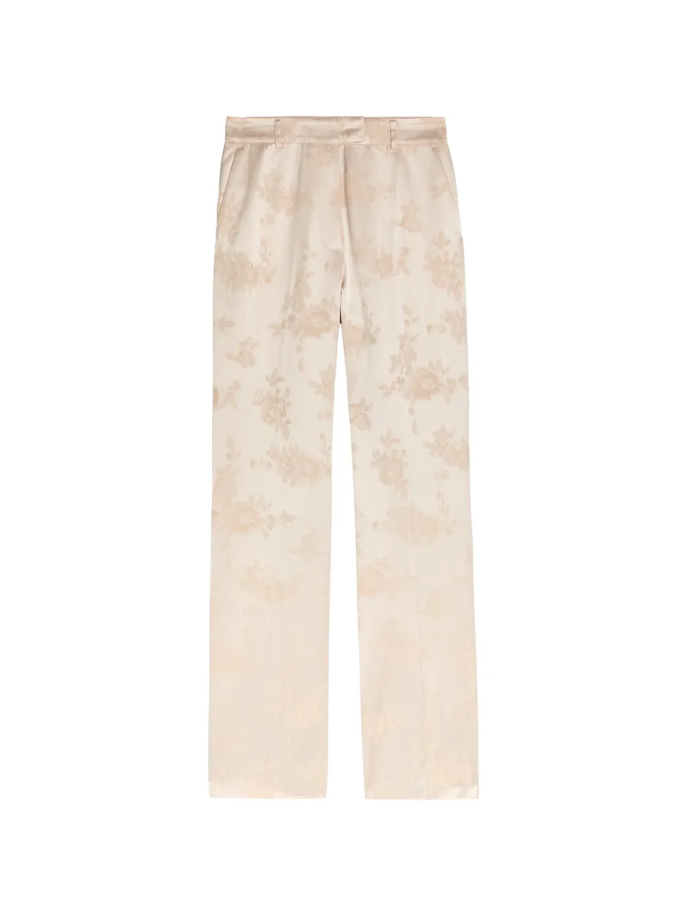 GANNI floral-jacquard trousers - Toni neutri