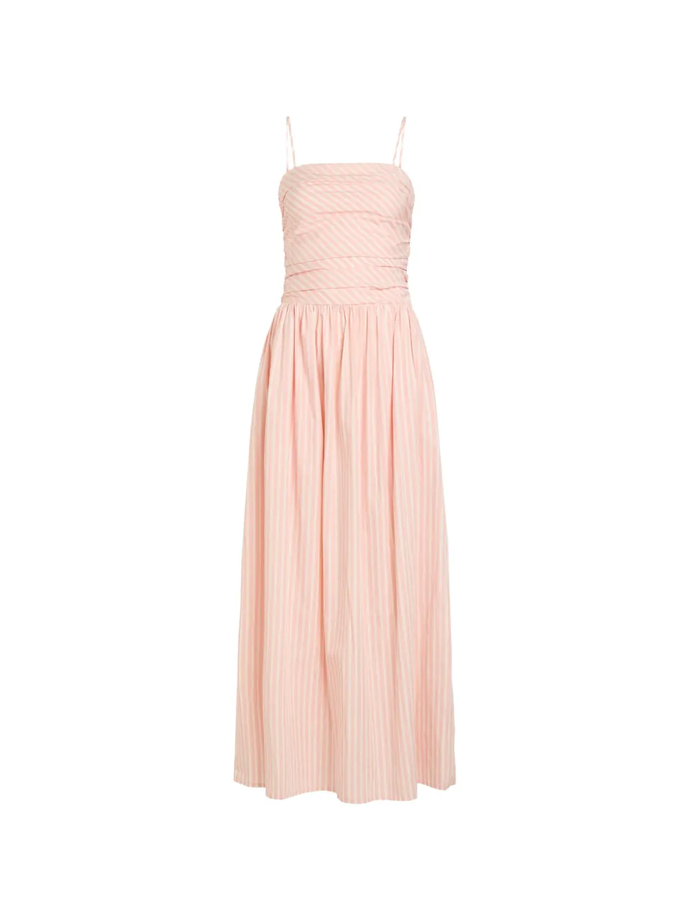 Faithfull Portlligat Carmen striped ruched maxi dress - Rosa