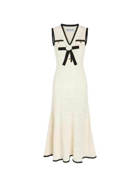 Self-Portrait pointelle-knit midi dress