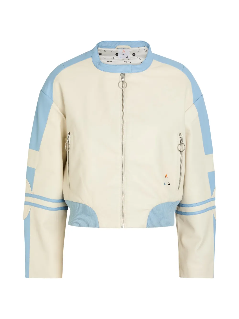  An-y1 Zip-up Leather Jacket - Neutro 