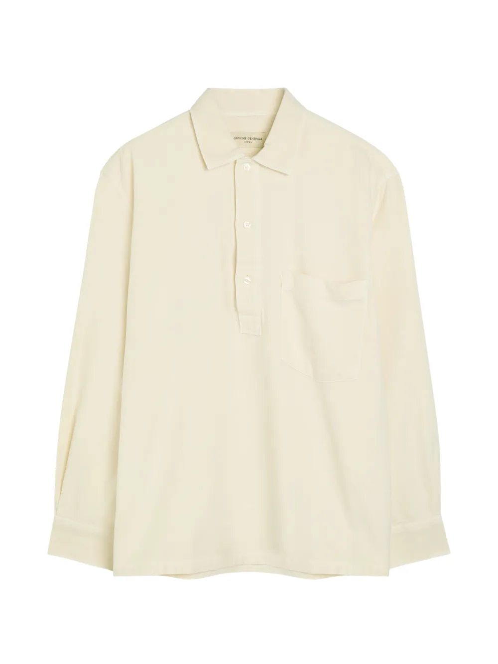 Officine Generale Jordy long-sleeve button-placket shirt - Toni neutri