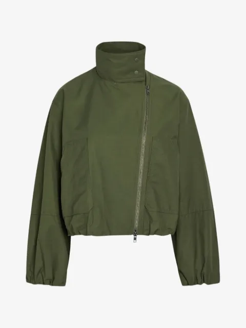 Vince asymmetric-zip funnel-neck jacket