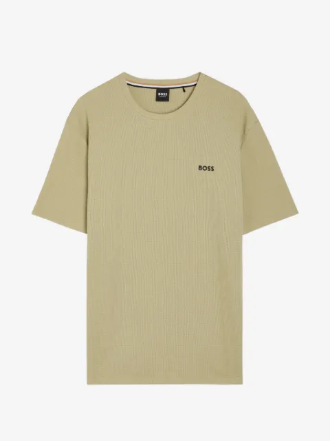 BOSS playera de tejido gofrado con logo estampado