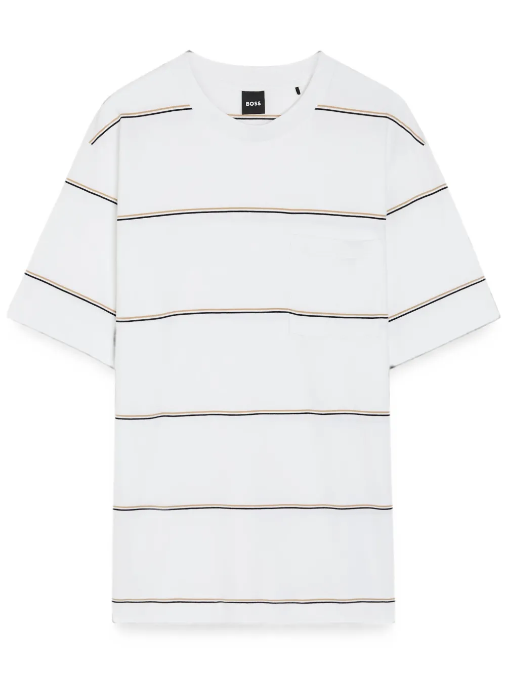 BOSS T-shirt met gestreepte zak Wit