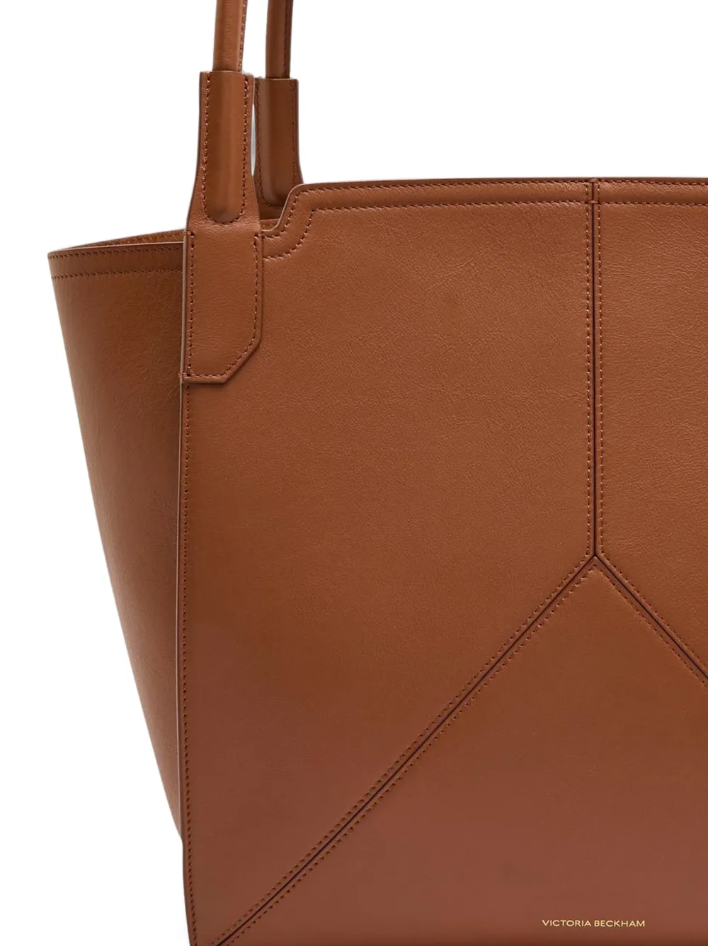 Victoria Beckham Leren shopper Bruin