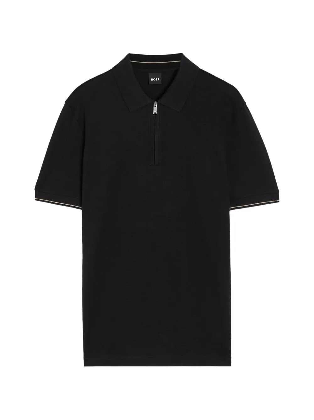 BOSS zip-fastening polo shirt - Nero