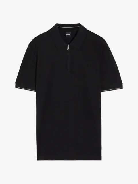 BOSS polo à fermeture zippée