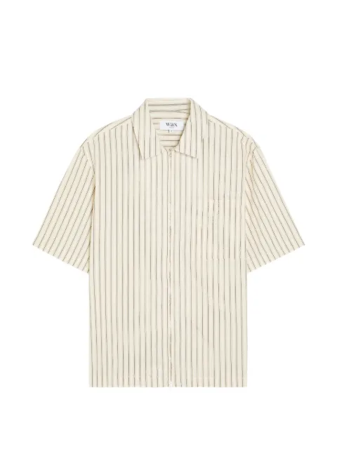 Wax London striped zip-up shirt