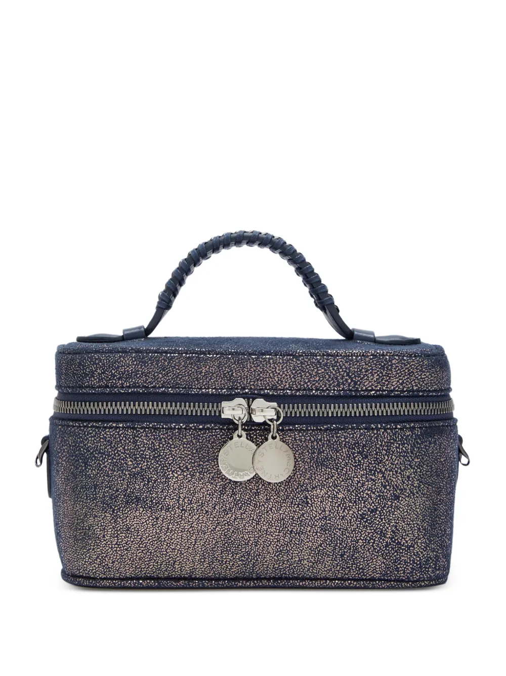 Stella McCartney Falabella metallic-effect braided-handle mini bag - Blu