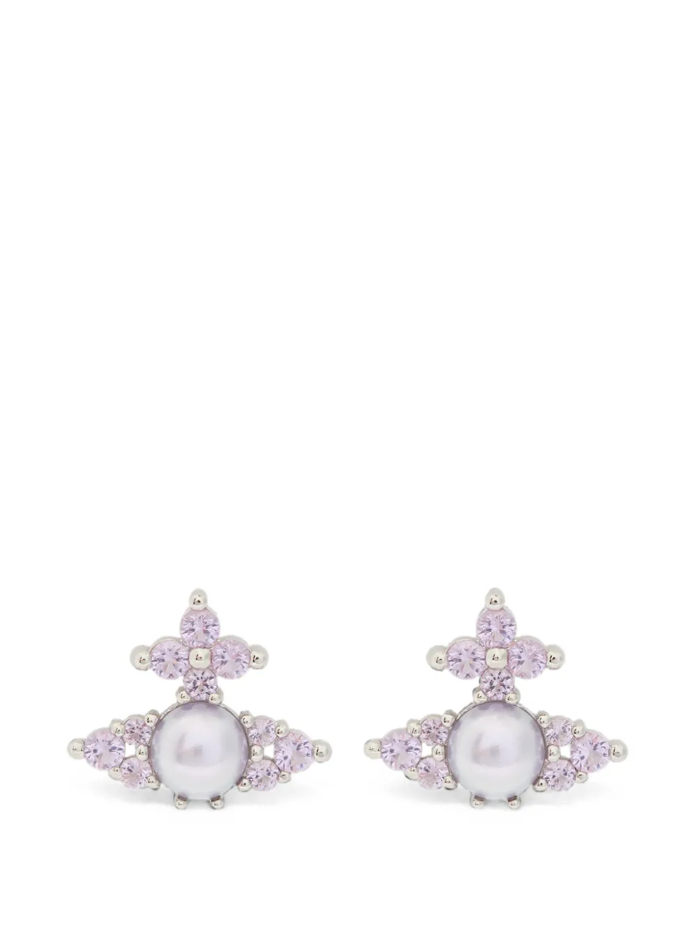 Vivienne Westwood Feodora Orb Ohrringe mit Kristallen - Silber