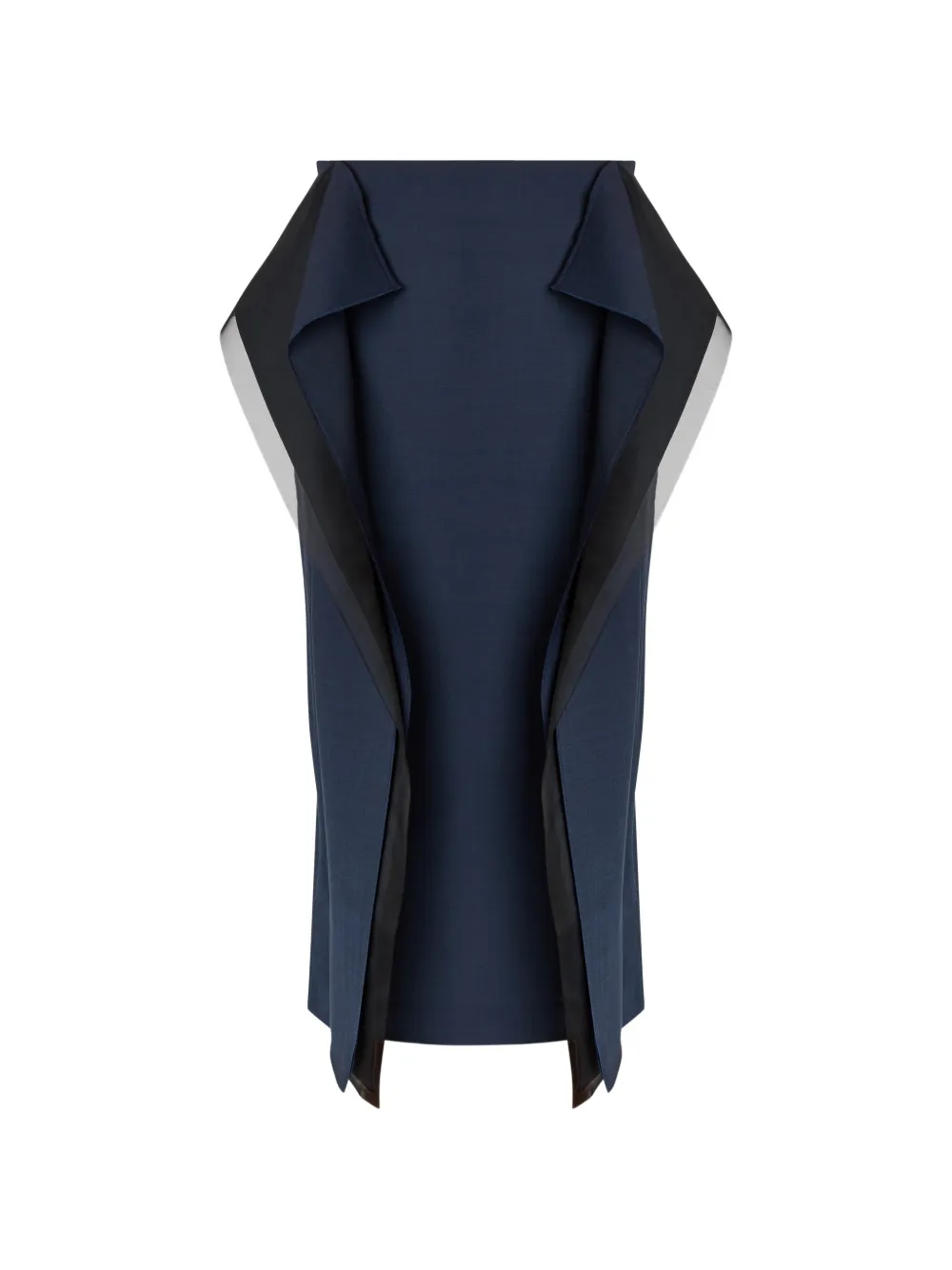 A.W.A.K.E. Mode draped-panel contrast-trim midi skirt - Blu