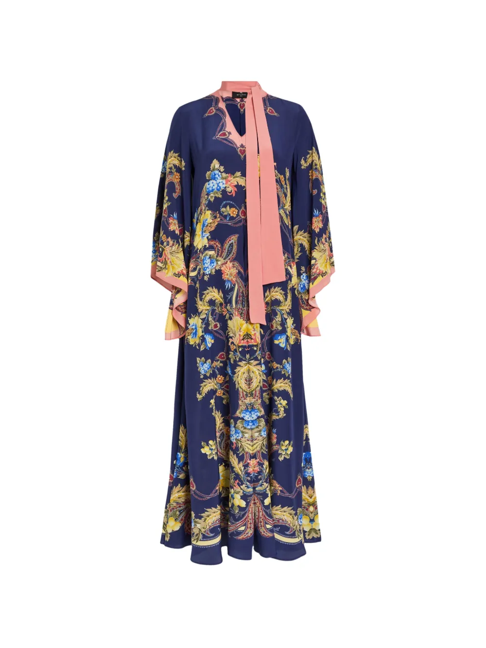 ETRO paisley-print pussy-bow maxi dress - Blu