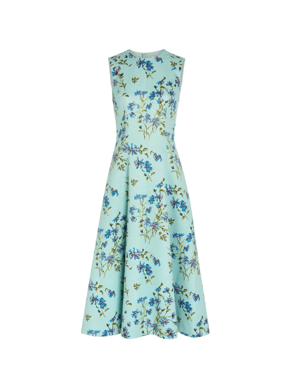 Emilia Wickstead Mara magnolia-print sleeveless midi dress - Blue
