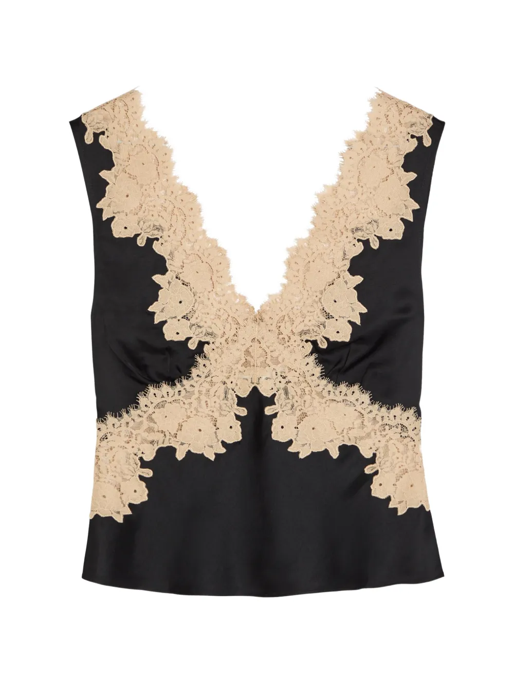 Rixo Emmie lace-trim sleeveless top - Nero