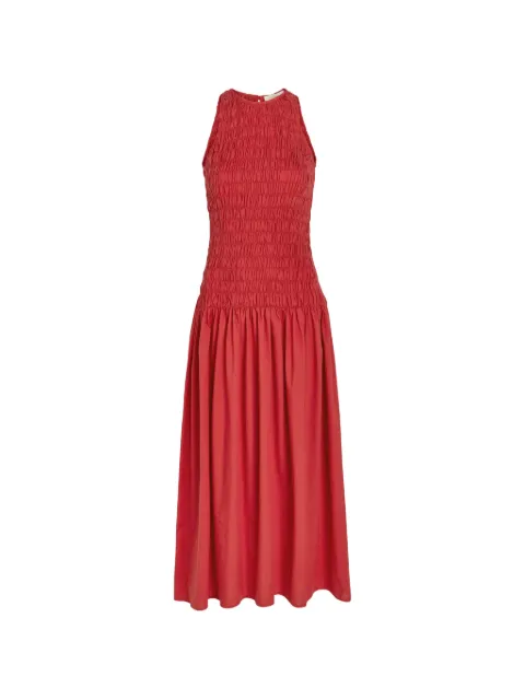 Faithfull shirred sleeveless midi dress