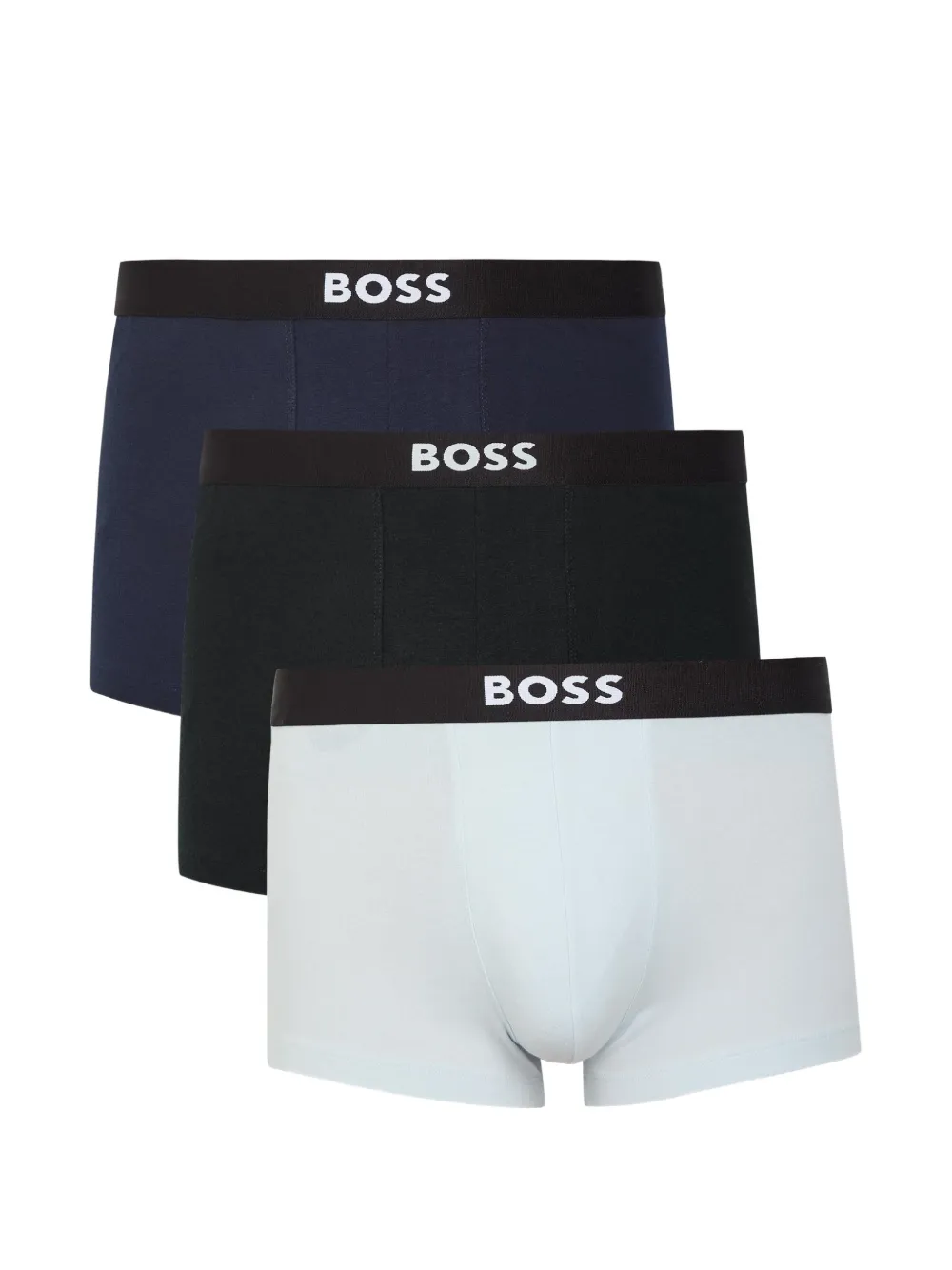 BOSS logo-waistband boxer briefs (set of three) - Blu