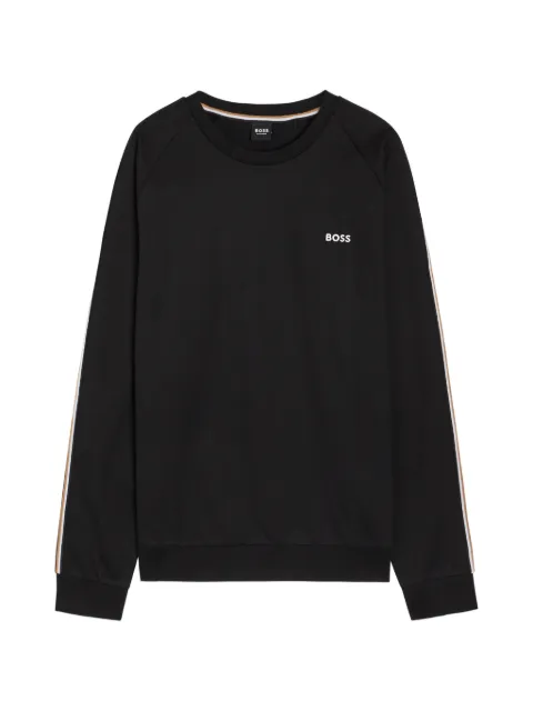 BOSS logo-print side-stripe sweatshirt