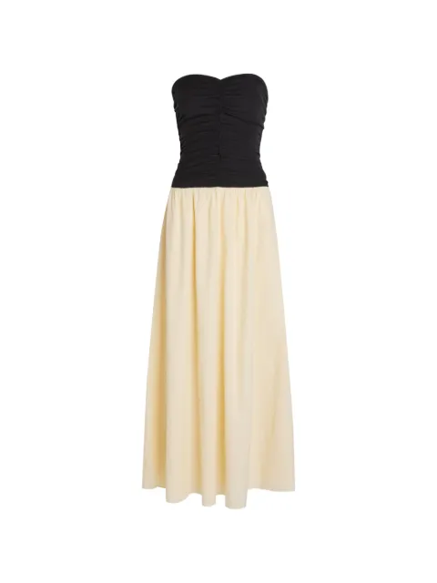 Faithfull Sant Roc ruched strapless maxi dress