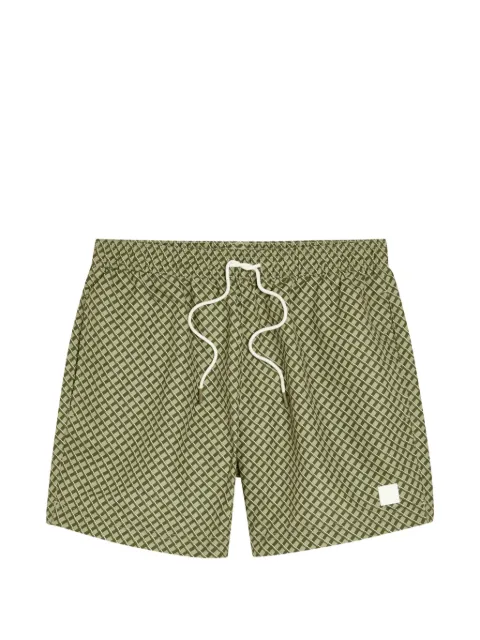 BOSS shorts de playa con cordones y estampado geométrico