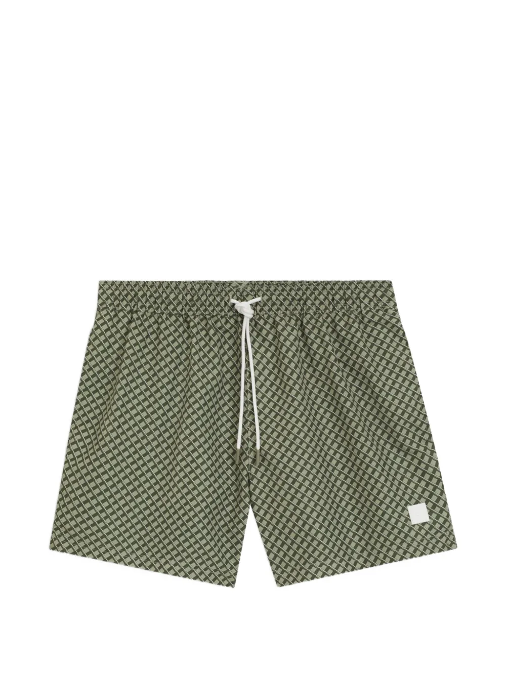 BOSS geometric-print drawstring swim shorts