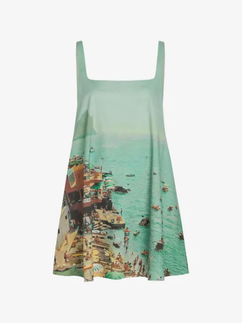STAUD Brio graphic-print sleeveless mini dress